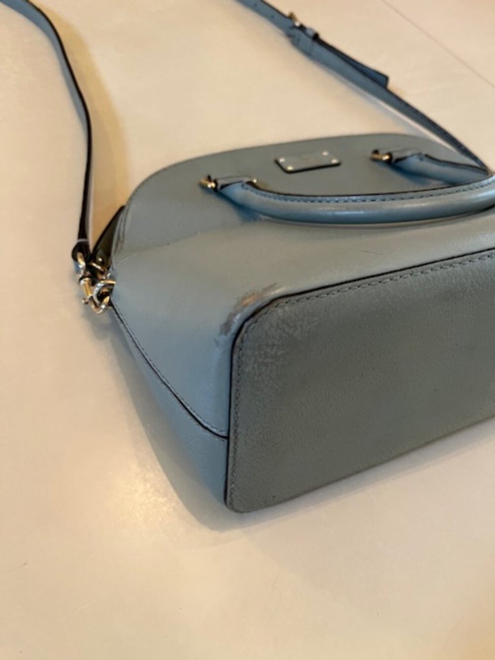 KATE SPADE | Grove Street Carli Satchel in Blue Dawn with Strap Crossbody - Picture 10 of 11